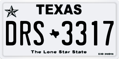 TX license plate DRS3317
