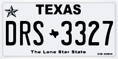 TX license plate DRS3327