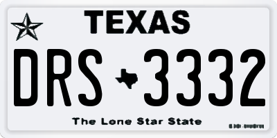 TX license plate DRS3332