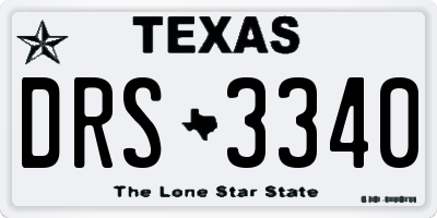 TX license plate DRS3340