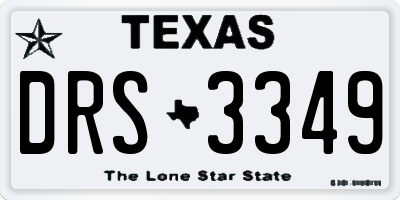 TX license plate DRS3349