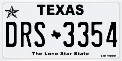 TX license plate DRS3354