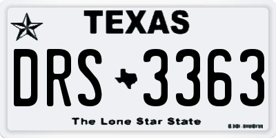 TX license plate DRS3363