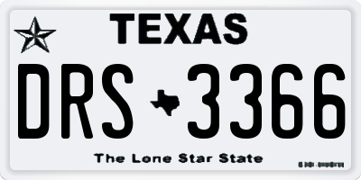 TX license plate DRS3366