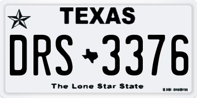 TX license plate DRS3376