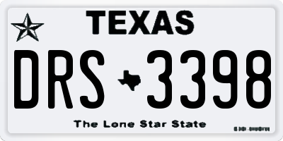 TX license plate DRS3398