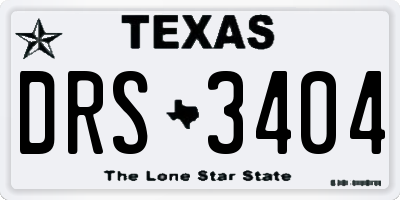 TX license plate DRS3404