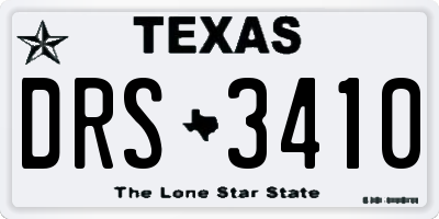 TX license plate DRS3410