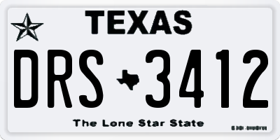 TX license plate DRS3412