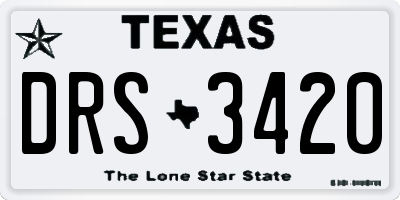 TX license plate DRS3420