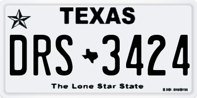 TX license plate DRS3424