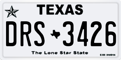 TX license plate DRS3426