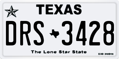 TX license plate DRS3428