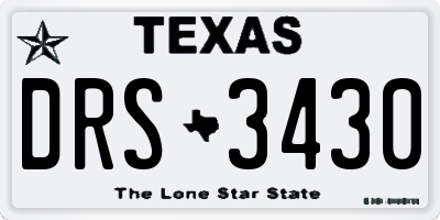 TX license plate DRS3430