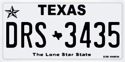 TX license plate DRS3435