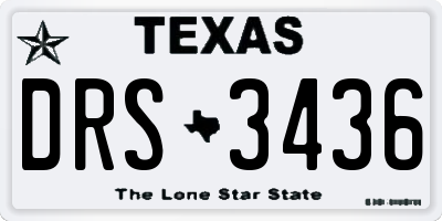 TX license plate DRS3436