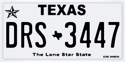 TX license plate DRS3447