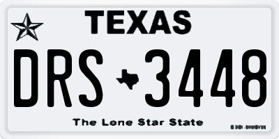 TX license plate DRS3448