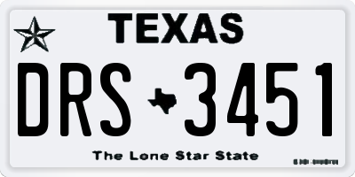TX license plate DRS3451