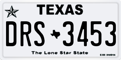 TX license plate DRS3453