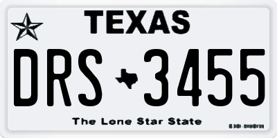 TX license plate DRS3455