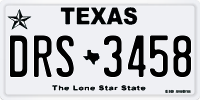 TX license plate DRS3458