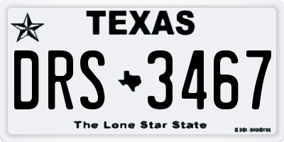 TX license plate DRS3467