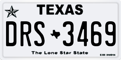 TX license plate DRS3469