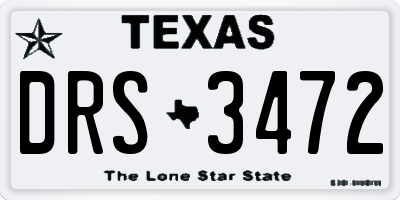 TX license plate DRS3472