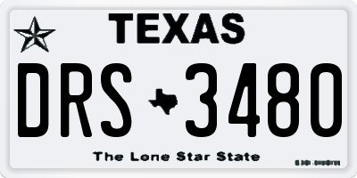 TX license plate DRS3480