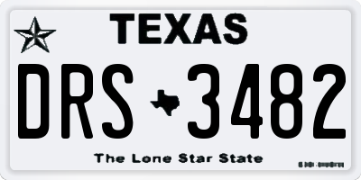 TX license plate DRS3482