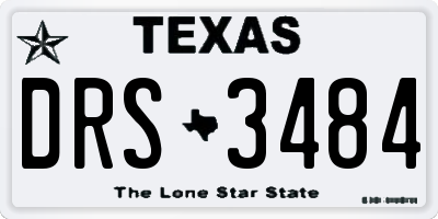 TX license plate DRS3484