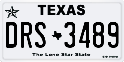 TX license plate DRS3489