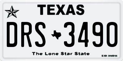 TX license plate DRS3490