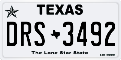 TX license plate DRS3492