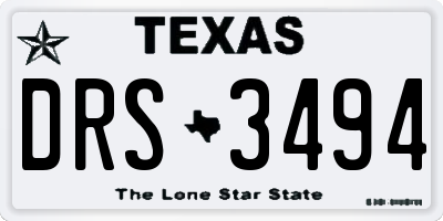 TX license plate DRS3494