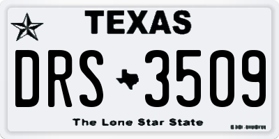 TX license plate DRS3509