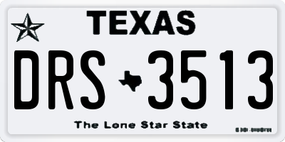 TX license plate DRS3513