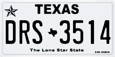 TX license plate DRS3514