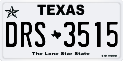 TX license plate DRS3515