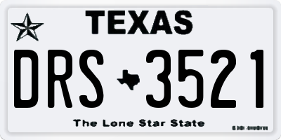 TX license plate DRS3521