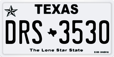 TX license plate DRS3530