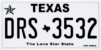 TX license plate DRS3532