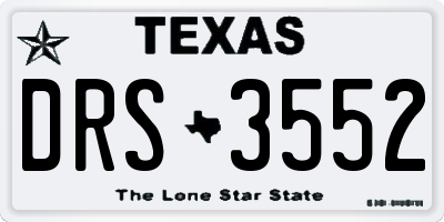 TX license plate DRS3552