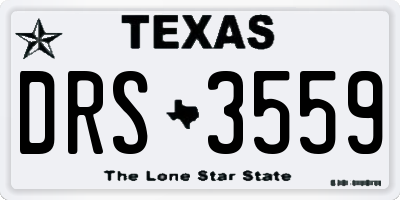 TX license plate DRS3559