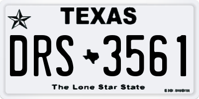 TX license plate DRS3561