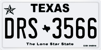 TX license plate DRS3566