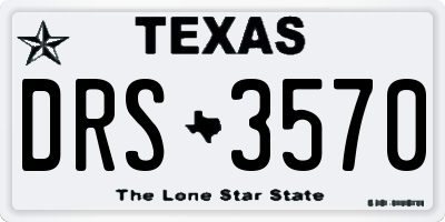 TX license plate DRS3570