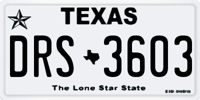 TX license plate DRS3603