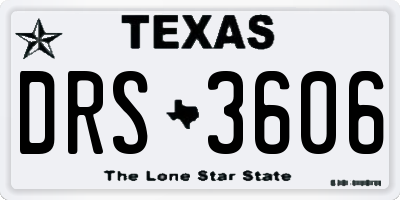 TX license plate DRS3606